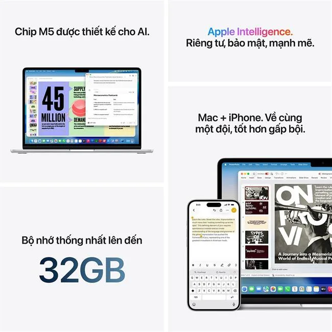 MacBook Air 13 inch M5 24GB/512GB 35W màu Vàng – ảnh 26