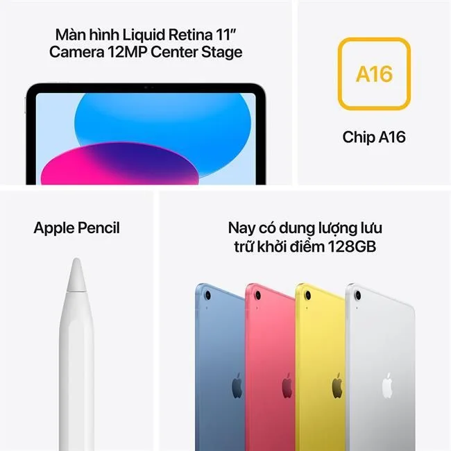 iPad A16 5G 128 GB màu Hồng – ảnh 31