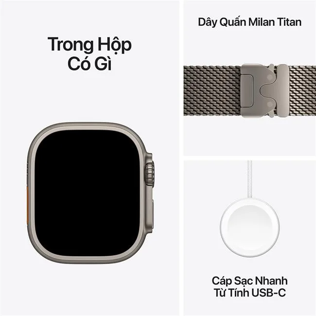 Apple Watch Ultra 4 GPS + Cellular 49mm viền Titanium dây Milan màu Titan tự nhiên – ảnh 8