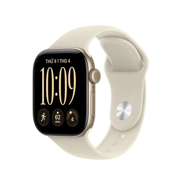 Apple Watch Series 12 GPS 46mm viền nhôm dây silicone màu Trắng - Vàng – ảnh 14