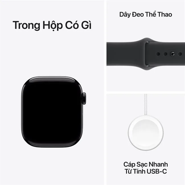 Apple Watch Series 11 GPS + Cellular 42mm viền nhôm dây thể thao màu Đen bóng – ảnh 8