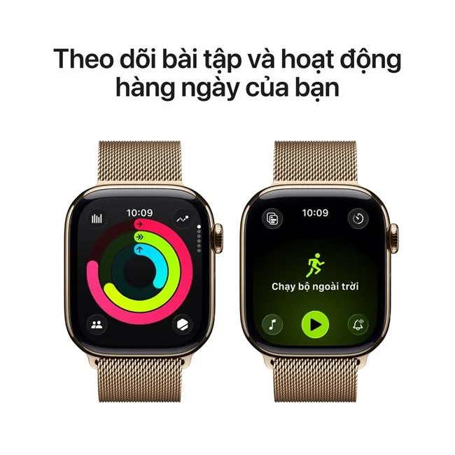Apple Watch Series 11 GPS + Cellular 42mm viền Titanium dây Milan màu Titan vàng – ảnh 4