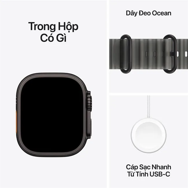 Apple Watch Ultra 4 GPS + Cellular 49mm viền Titanium dây Ocean màu Titan đen – ảnh 17