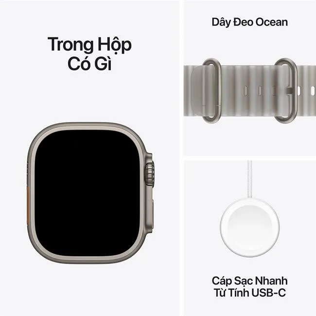 Apple Watch Ultra 4 GPS + Cellular 49mm viền Titanium dây Ocean màu Titan tự nhiên – ảnh 8