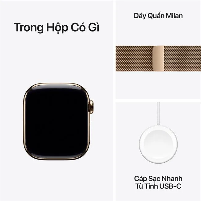 Apple Watch Series 11 GPS + Cellular 42mm viền Titanium dây Milan màu Titan vàng – ảnh 8