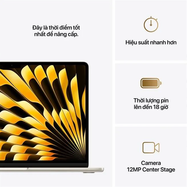 MacBook Air 13 inch M4 24GB/512GB/10GPU/Sạc 35W màu Vàng – ảnh 21