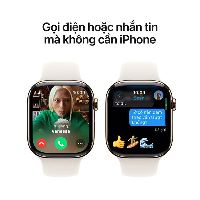 Apple Watch Series 10 GPS + Cellular 46mm viền Titanium dây thể thao màu Titan vàng – ảnh 8