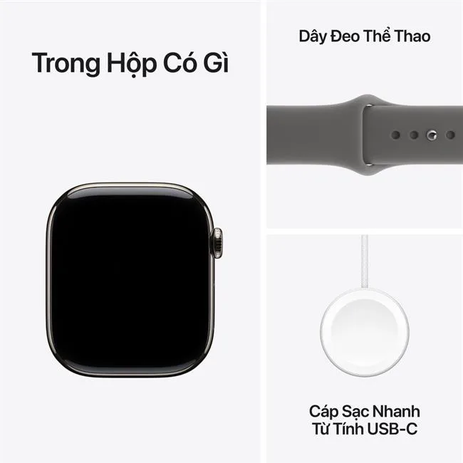 Apple Watch Series 11 GPS + Cellular 42mm viền Titanium dây thể thao màu Titan tự nhiên – ảnh 24