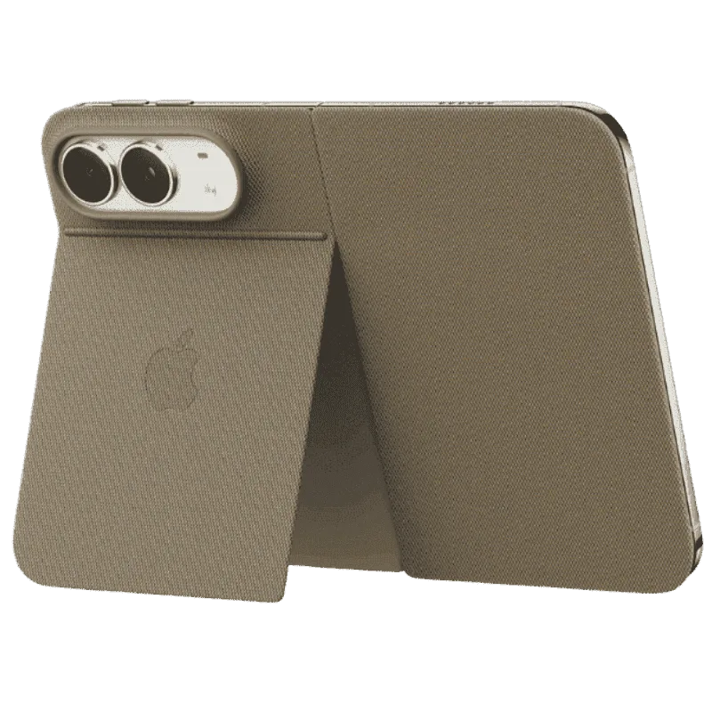 Ốp lưng Apple iPhone Duo Folio có chân đế màu Nâu Xám – ảnh 4