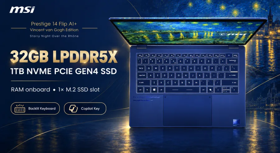 MSI Prestige 14 Flip AI+ Vincent van Gogh Edition - Starry Night Over the Rhône 14T234-260VN – ảnh 4