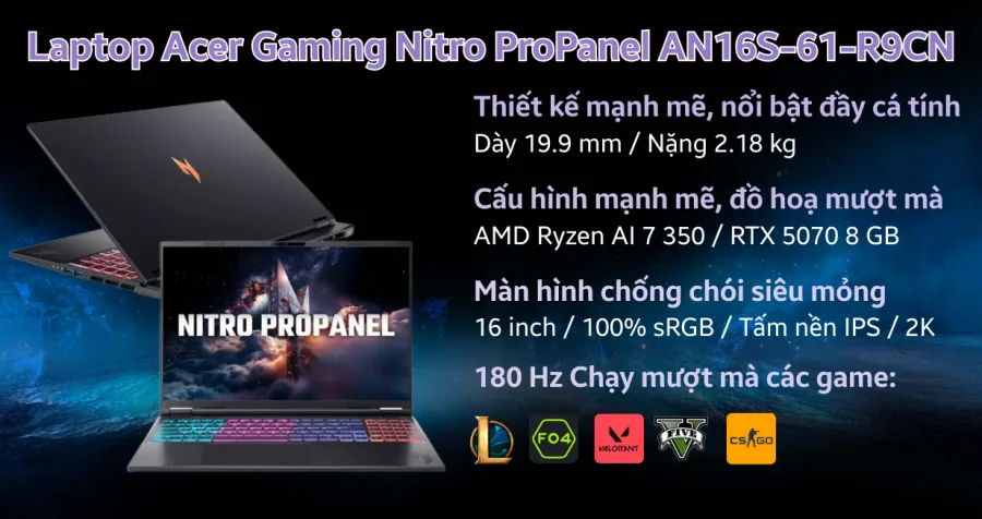 Acer Gaming Nitro ProPanel AN16S-61-R9CN – ảnh 12