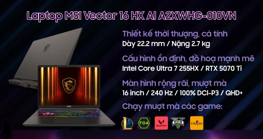 MSI Vector 16 HX AI A2XWHG-010VN – ảnh 2