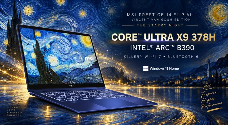 MSI Prestige 14 Flip AI+ Vincent van Gogh Edition - The Starry Night 14T235-259VN – ảnh 4