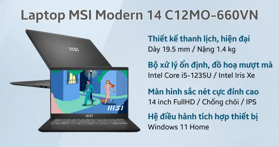 MSI Modern 14 C12MO-660VN – ảnh 6