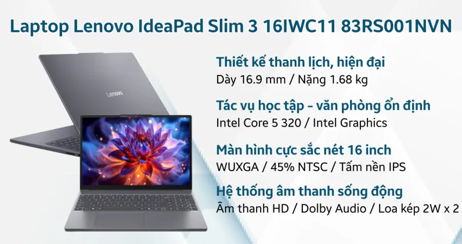 Lenovo IdeaPad Slim 3 16IWC11 83RS001NVN – ảnh 2