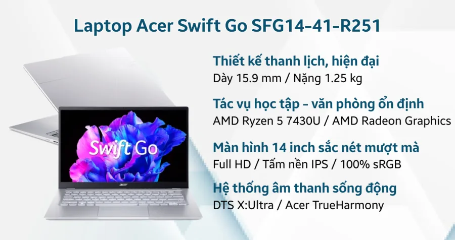 Acer Swift Go SFG14-41-R251 – ảnh 12