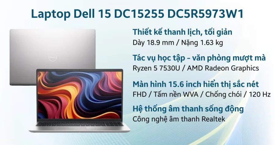 Dell 15 DC15255 DC5R5973W1 - Bảo hành 2 năm – ảnh 2