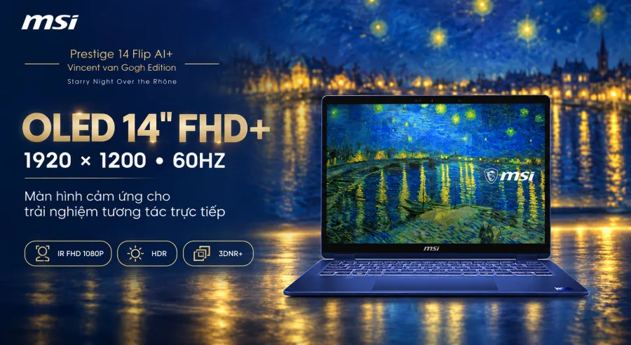 MSI Prestige 14 Flip AI+ Vincent van Gogh Edition - Starry Night Over the Rhône 14T234-260VN – ảnh 3