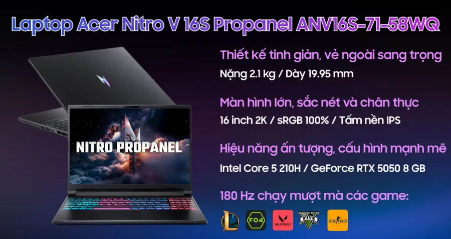 Acer Gaming Nitro Propanel ANV16S-71-58WQ – ảnh 2