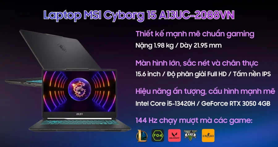 MSI Cyborg 15 A13UC-2088VN – ảnh 8