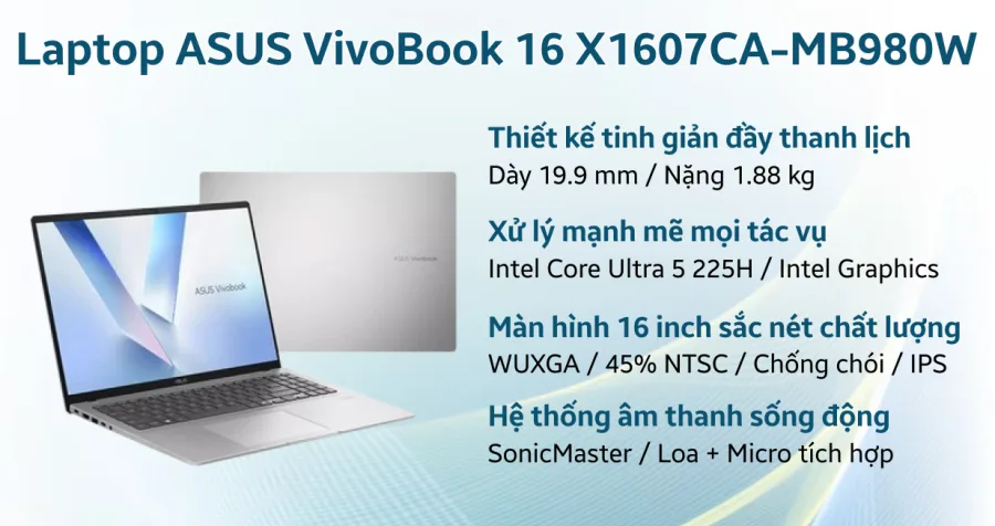 ASUS VivoBook 16 X1607CA-MB980W – ảnh 9