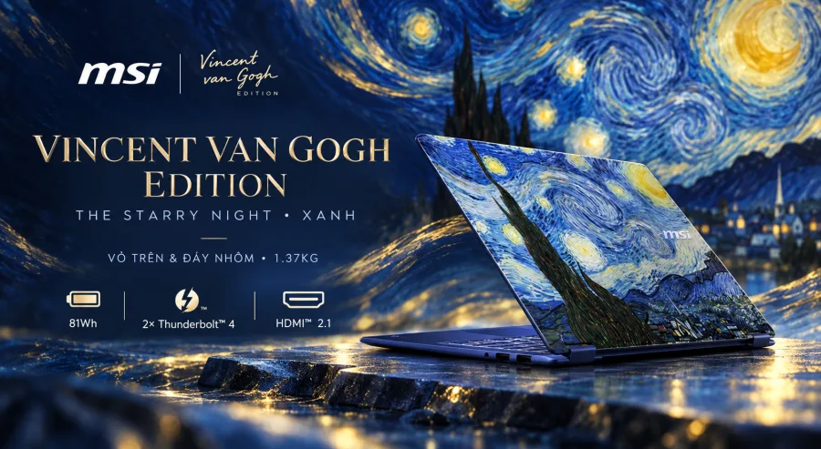 MSI Prestige 14 Flip AI+ Vincent van Gogh Edition - The Starry Night 14T235-259VN – ảnh 6