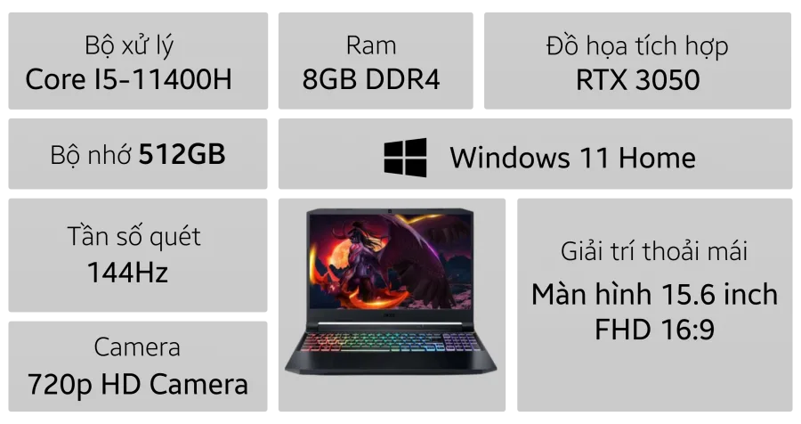 Gaming Acer Nitro 5 Eagle AN515-57-54MV – ảnh 2