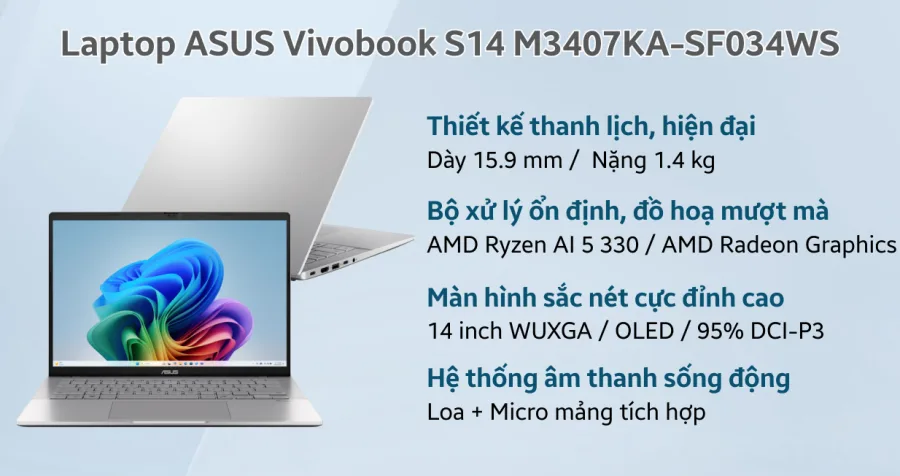 ASUS Vivobook S14 M3407KA-SF034WS – ảnh 12