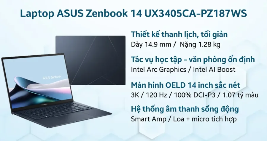 ASUS Zenbook 14 UX3405CA-PZ187WS – ảnh 2