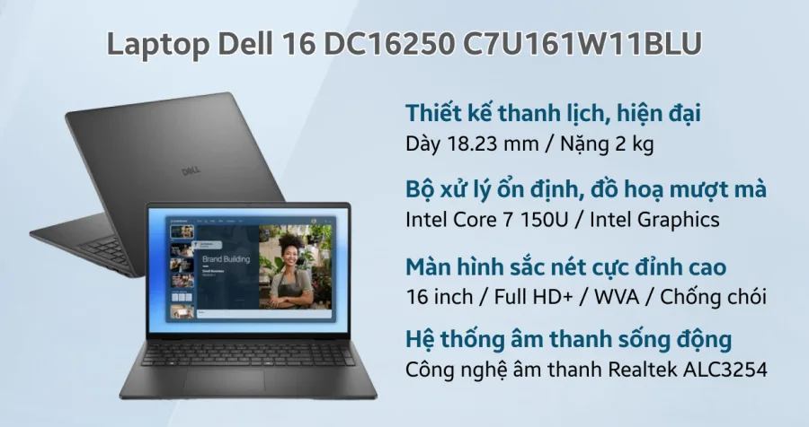 Dell 16 DC16250 C7U161W11BLU – ảnh 11