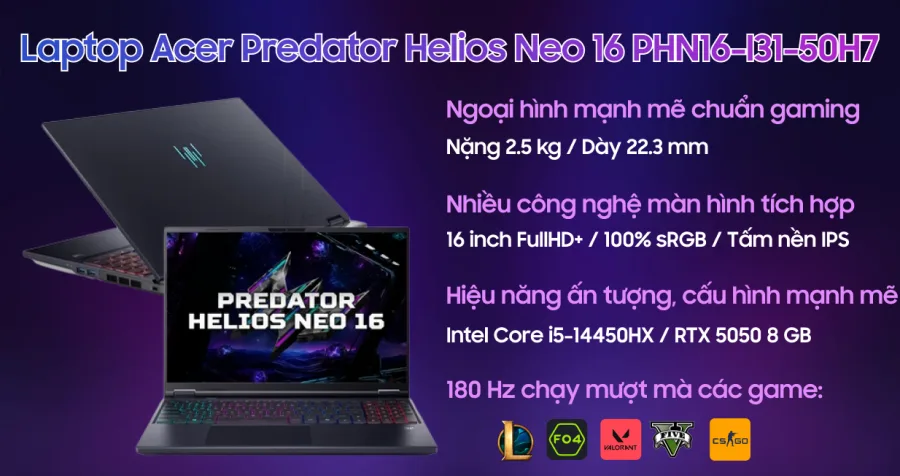 Acer Gaming Predator Helios Neo 16 PHN16-I31-50H7 – ảnh 12