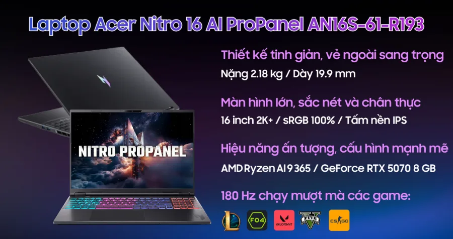 Acer Gaming Nitro ProPanel AN16S-61-R193 – ảnh 2